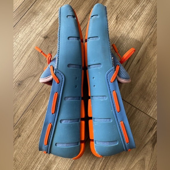 SWIMS Braided Lace Loafer Shoes Mens Size 9 Blue Orange Washable Slip On - Picture 6 of 10